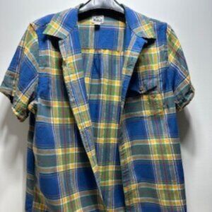 Vintage Woolrich Size large short sleeve button down plaid shirt